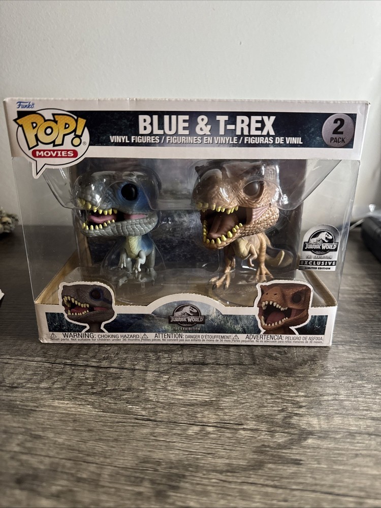 Blue & T-Rex 2 Pack Jurassic World Funko Pop The Exhibition Limited Edition