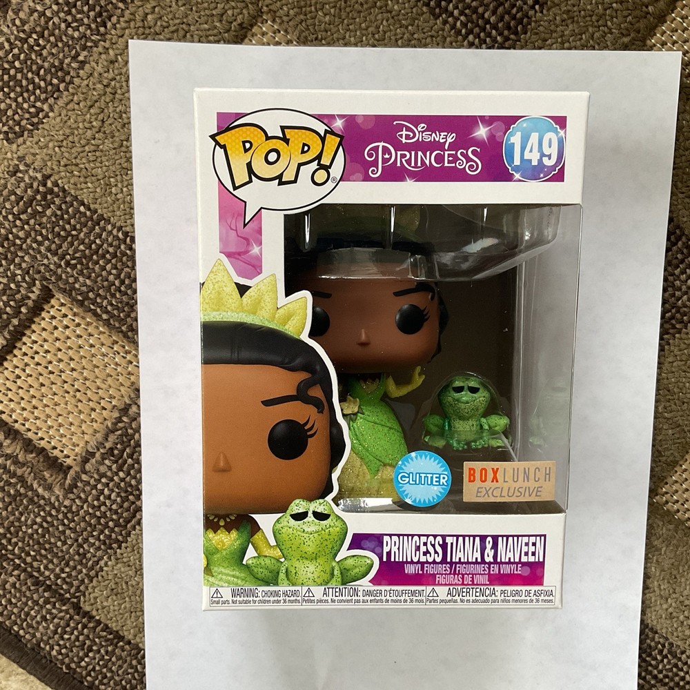 Funko Pop! Princess Tiana & Naveen #149 Box Lunch Exclusive Glitter NEW