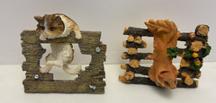 Resin Animal Bobblehead Cat Squirrel Lot Of 2 Tabletop B1
