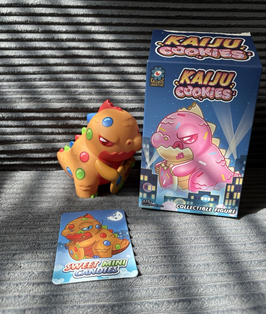 Kaleidos Creative Kaiju Cookies Sweet Mini Candies Figure w/ Box & Card 15+