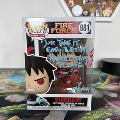 Fire Force Shinra with Fire 981. Signed Derrick Snow. MAS. Hard Stack.