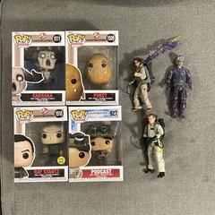 Ghostbusters Collectible Lot. 3 Loose Figures, 4 Inbox Funko Pops.