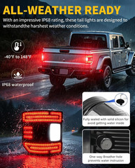 Jeep Gladiator JT Tail Lights 2020-2026 DOT Compliant Smoked Lens | Brake/ Rever