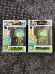 Funko Pop TMNT Easter Leonardo 1667 & Michelangelo 1668 Set With Protectors