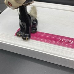 Vintage Kitsch Ceramic Bobblehead Black Cat Wide Eyes Japan Release