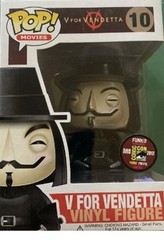 SDCC Limited Edition 480 Pieces Metallic V For Vendetta Funko Pop W/ Pop Stack