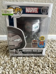 Funko Pop! 677 Vinyl: Marvel – Infamous Iron Man (Glows in the Dark) Box DAMAGED