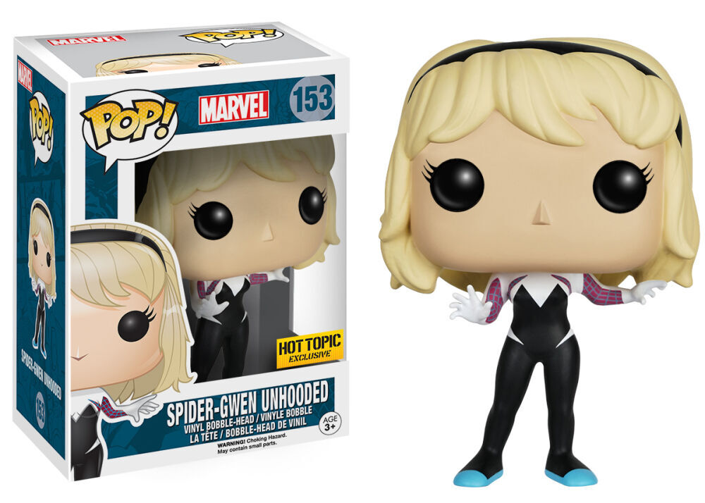 Funko Pop Hot Topic Exclusive #153 Marvel Unmasked Spider Gwen Vinyl Figure B