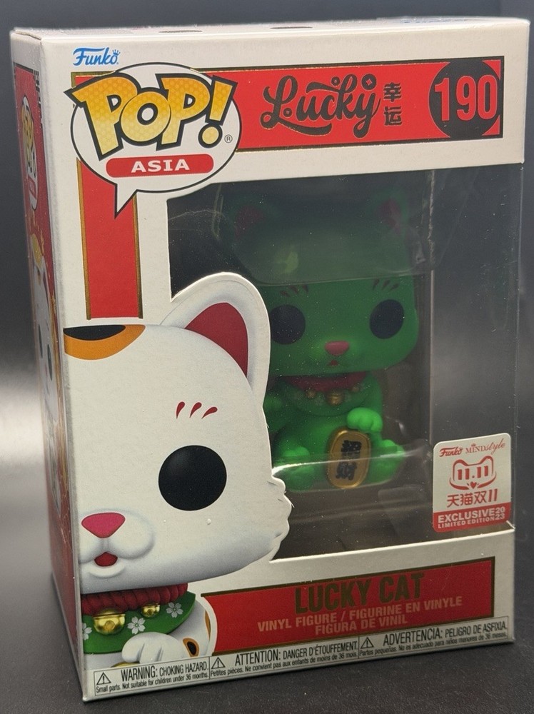 Funko Pop! Lucky Cat Green #190 Asia With Pop Protector