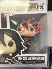 Trina Nishimura Signed Mikasa Ackerman Attack On Titan Funko Pop W JSA Cert