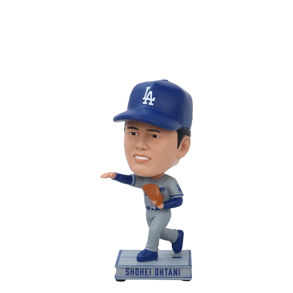 Shohei Ohtani Los Angeles Dodgers Pitching Away Jersey Mini Bighead Bobblehead