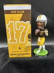 New Josh Allen Retire Jersey #17 Bobblehead University of Wyoming Buffalo Bills