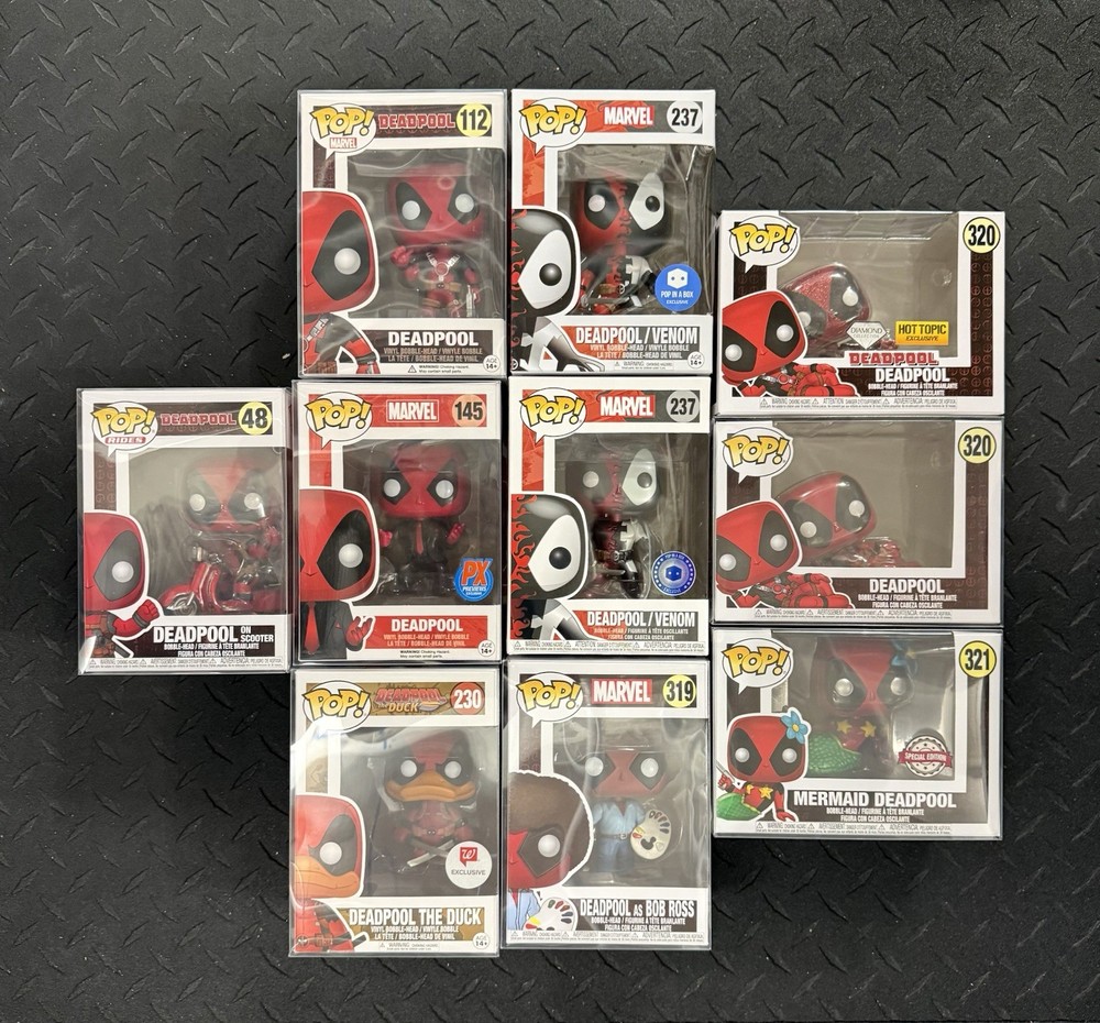 🔥 Funko Pop Deadpool Lot Set of 10 #48,112,145, 230,237,237,319,320,320,321 🔥