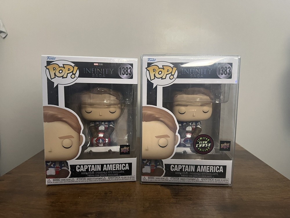 Funko Pop Captain America Upper Deck Bundle CHASE & Regular