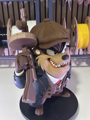 Tasmanian Devil Looney Tunes Figurine w/ Stand Plastic Brown Black Red Tan 1pc
