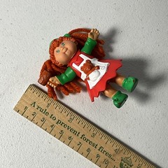 Vintage 1983 Cabbage Patch Kids CPK Elf Christmas Mini Figure Red Green Yarn