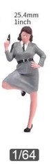 ZD 1:64 Painted Figure Model Miniature Diorama Sand Lady Female Agent Beauty