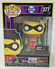 Funko Pop! DC Robin #377 Black Light Future City EX W/Protector USA Seller
