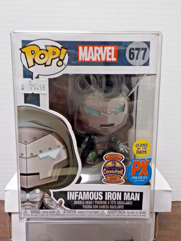 C1004 Funko Marvel Comics “Infamous Iron Man (Comic Fest 2020)” & Case (Residue)