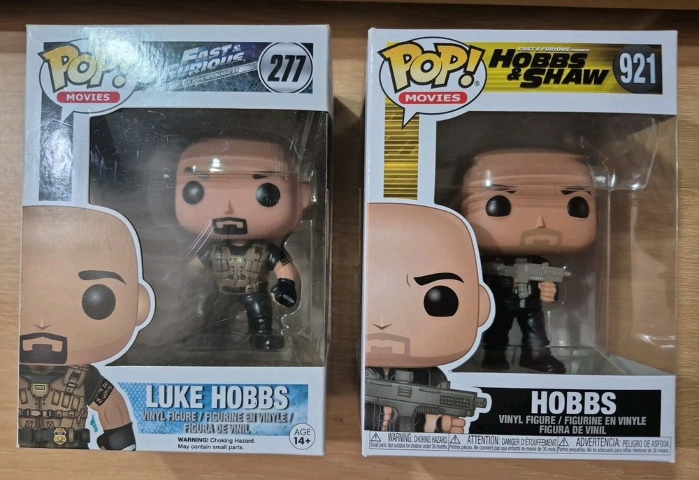Funko Pop Fast & Furious – Luke Hobbs #277 Hobbs & Shaw #921 (w/ Protectors) Lot