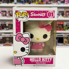 Funko Pop Sanrio Hello Kitty w/Bow 01 Pink Outfit Vaulted RARE Toy Vinyl Figure
