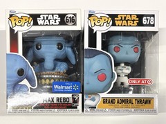Funko Star Wars Lot of 2: MAX REBO 616 ROTJ 40th & GRAND ADMIRAL THRAWN 678 Excl