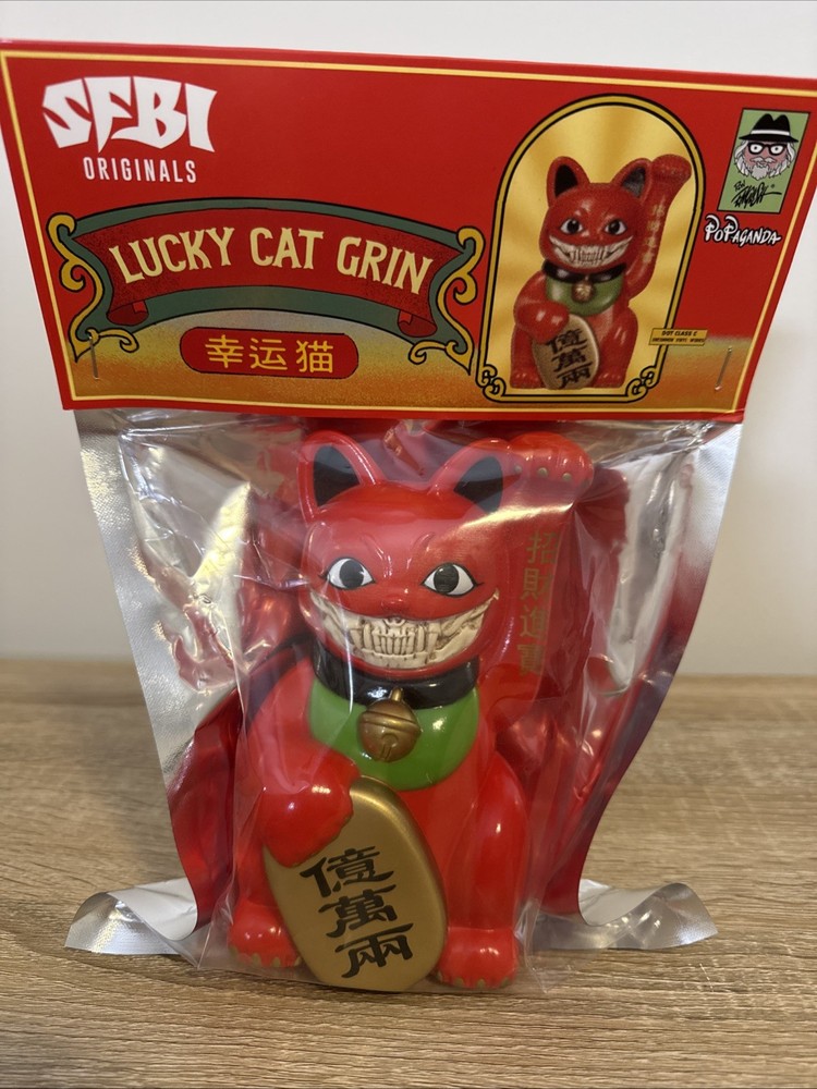Ron English Lucky Cat Grin Convention Red Art Limited Edition SDCC 2018