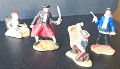 PIRATE FIGURES. MISC DETAILED SET. LADY PIRATE, PIRATE, SITTING SKELETON. SAFARI