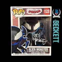 TODD McFARLANE SIGNED SPIDER-MAN FUNKO POP #1528 ALIEN MONSTER BAS HOLO