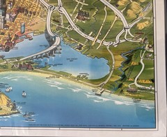 Vintage 1983 San Diego California Pictorial Map Unique Media Bird’s Eye 26×18