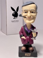 HUGH M. HEFNER COLLECTABLE BOBBLEHEAD FIGURE 2004 WITH ORIGINAL PACKAGING
