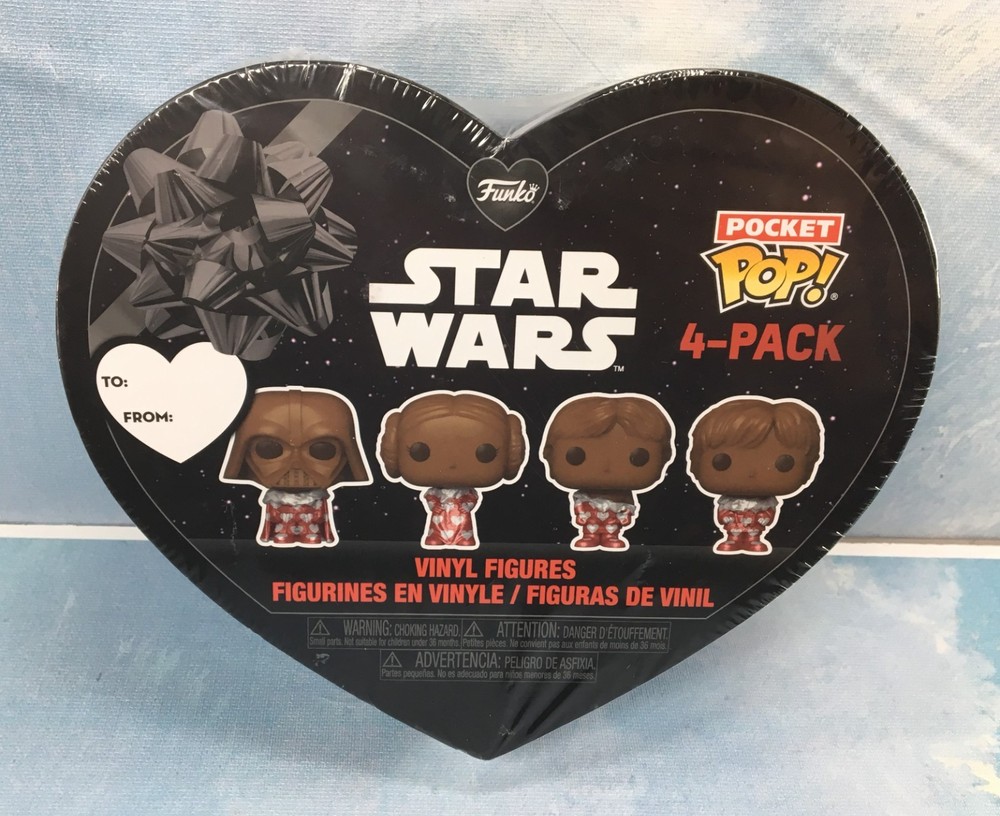 Funko Pop Star Wars Valentine Pocket Pops Vinyl Figures, 4-Count, 1.75 inch Tall