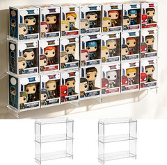 2 PCS Wall Display Shelves Compatible with 21 Funko Pop in Box Acrylic Floating