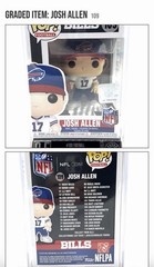 JOSH ALLEN FOOTBALL 2021 FUNKO POP #109-PSA GRADED NM-MT+8.5-RARE-ROOKIE