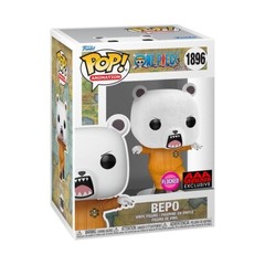 FUNKO • AAA Excl • One Piece • BEPO BEAR • Flocked #1896 • w/Pro • Ships Free