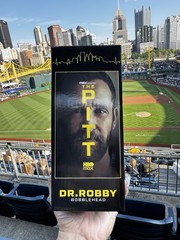 Dr. Robby Bobblehead Pittsburgh Pirates 7/25/26 The Pitt SGA Hospital BRAND NEW