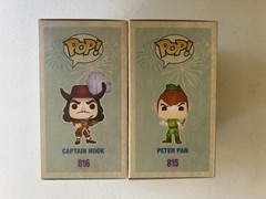 Funko Pop! Peter Pan #815 & Captain Hook #816 65th Disney Lot With Protectors