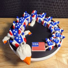 Bald Eagle USA Dragon, 3D Printed, Fully Articulating, 16″ Long