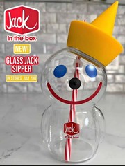 Jack in the Box Jack Drink Cup w/ Straw, Glass. Limited edition🥤✨️