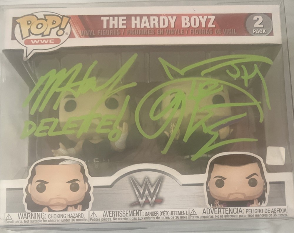 Signed Funko Pop! Vinyl WWE The Hardy Boyz 2-Pack Vinyl Figures Autographed