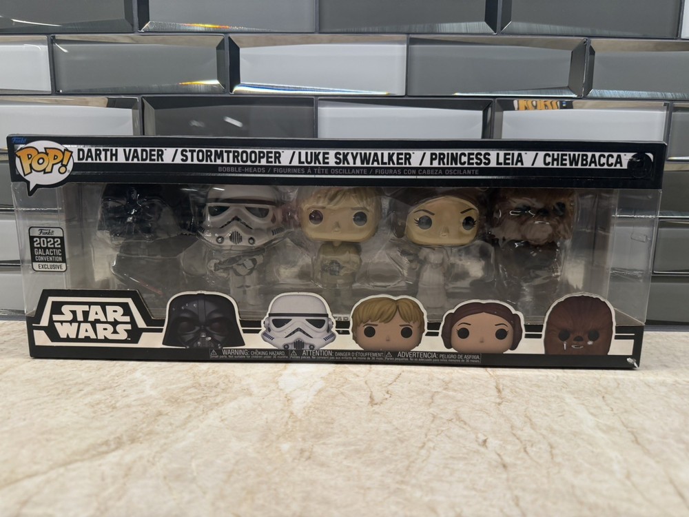 Funko Star Wars 5 Pack 2022 Galactic Convention Darth Vader Luke Skywalker Leia