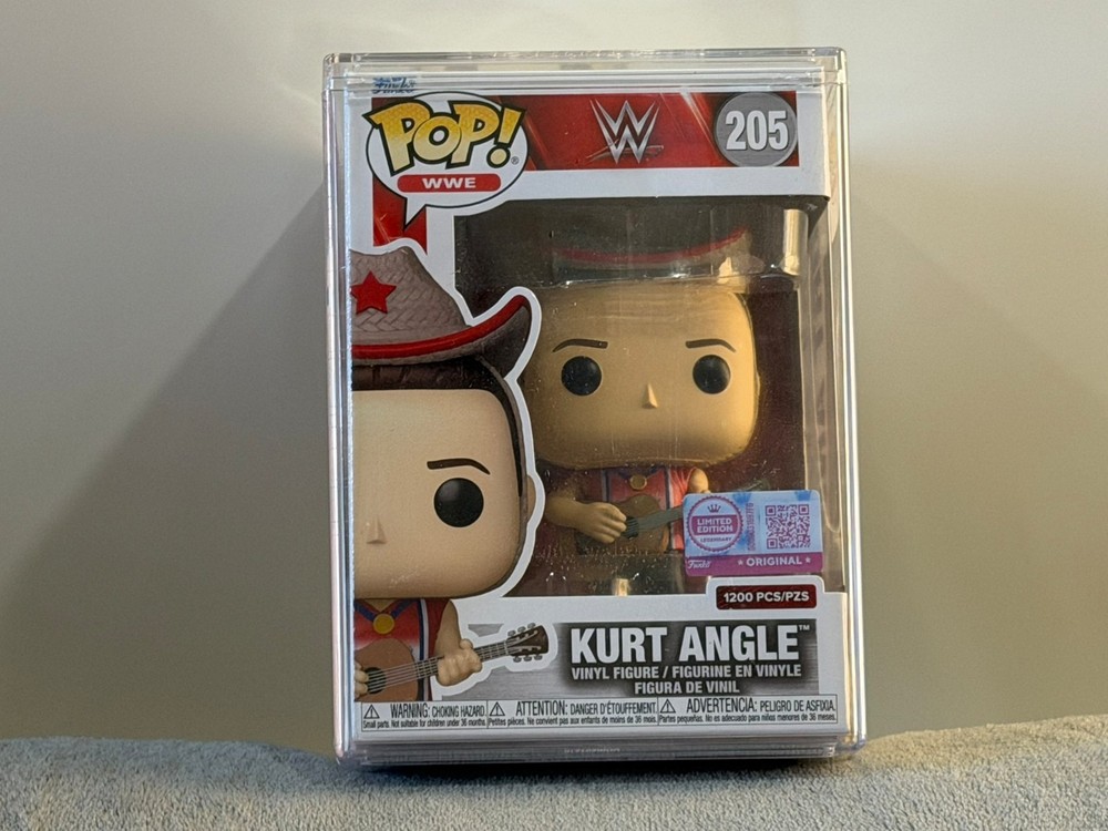 Funko Pop! WWE Kurt Angle #205 Limited Edition /1200 Cowboy Hat w/ Protector