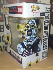 Funko POP Terrifier Art Clown Glasses 1593 HAND PAINTED Artwork Sketched on box