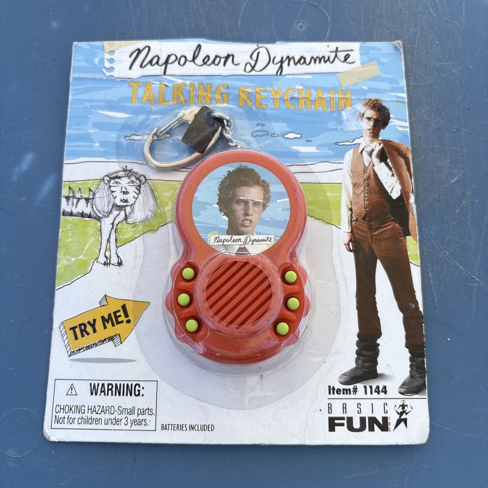 VTG 2005 Basic Fun Napoleon Dynamite Talking Keychain #1144 NOS.