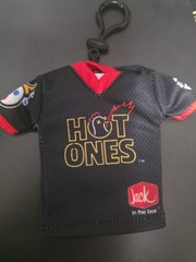 Jack in the Box Bobblehead Black Hot Ones & Jersey Keychain Soccer
