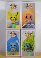 FUNKO POP PIKACHU CHARMANDER PEARLESCENT SQUIRTLE BULBA POKÉMON CENTER EXCLUSIVE