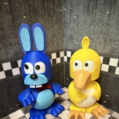 FNAF Bonnie & Chica Chibi Figurine Bundle 3D Printed Multi-Color Desk Toy Set