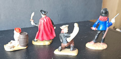 PIRATE FIGURES. MISC DETAILED SET. LADY PIRATE, PIRATE, SITTING SKELETON. SAFARI