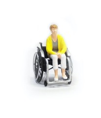 ZD 1:64 Painted Figure Model ature Resin Diorama Sand Women in wheelchairs BN