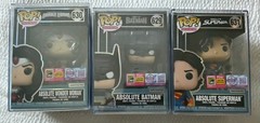 2026 SDCC EXCLUSIVE FUNKO POP Absolute SUPERMAN, BATMAN & WONDER WOMAN IN HAND